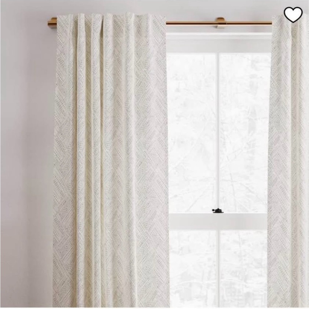 WEST ELM Cotton Canvas Fragmented Lines Curtains